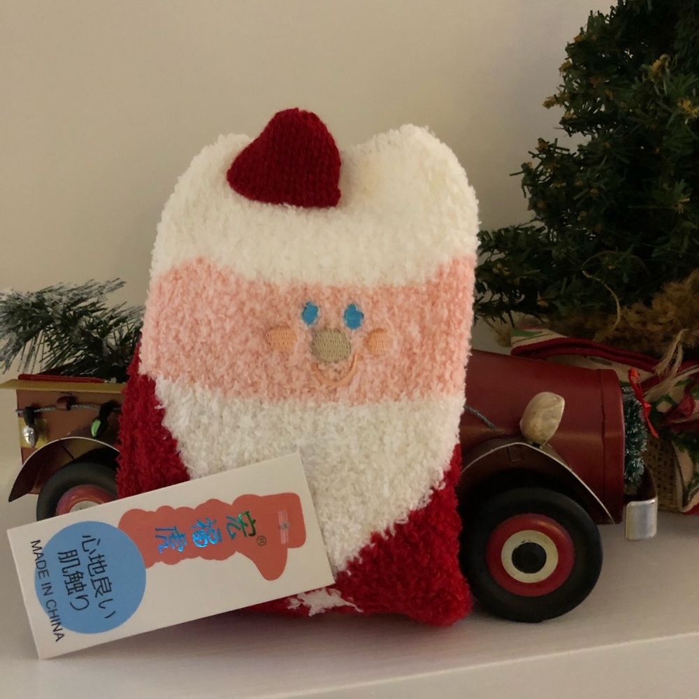 Santa Holiday Ornament Sock Box
